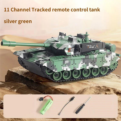 2.4G Remote Control Tracked Tank with Lights 5 11CH Remote Control Armored Vehicle Model Kids Toys Multiplayer Competition Game