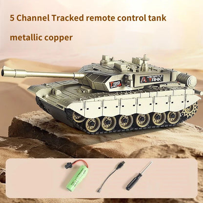 2.4G Remote Control Tracked Tank with Lights 5 11CH Remote Control Armored Vehicle Model Kids Toys Multiplayer Competition Game