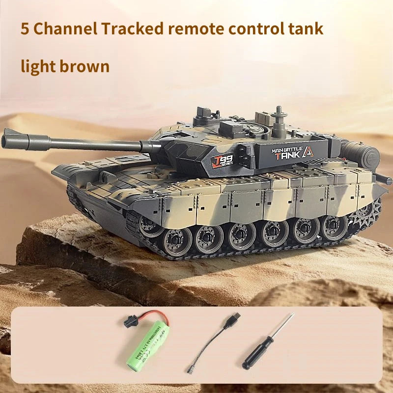 2.4G Remote Control Tracked Tank with Lights 5 11CH Remote Control Armored Vehicle Model Kids Toys Multiplayer Competition Game