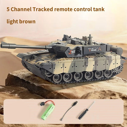 2.4G Remote Control Tracked Tank with Lights 5 11CH Remote Control Armored Vehicle Model Kids Toys Multiplayer Competition Game