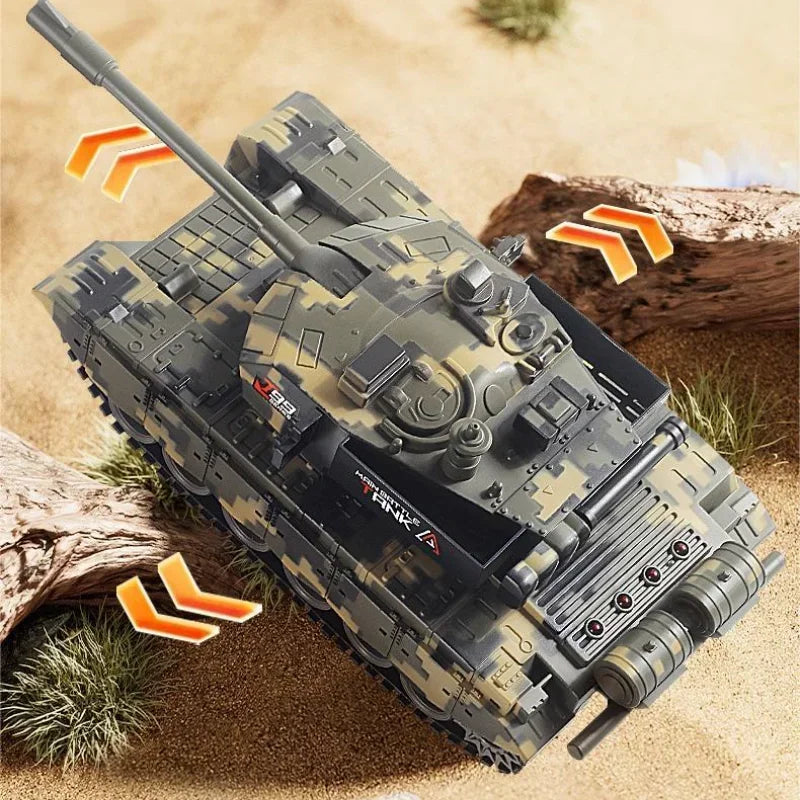 2.4G Remote Control Tracked Tank with Lights 5 11CH Remote Control Armored Vehicle Model Kids Toys Multiplayer Competition Game