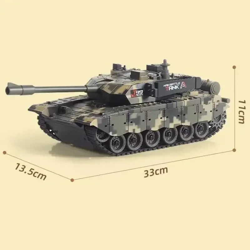 2.4G Remote Control Tracked Tank with Lights 5 11CH Remote Control Armored Vehicle Model Kids Toys Multiplayer Competition Game