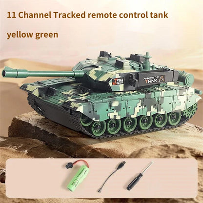 2.4G Remote Control Tracked Tank with Lights 5 11CH Remote Control Armored Vehicle Model Kids Toys Multiplayer Competition Game
