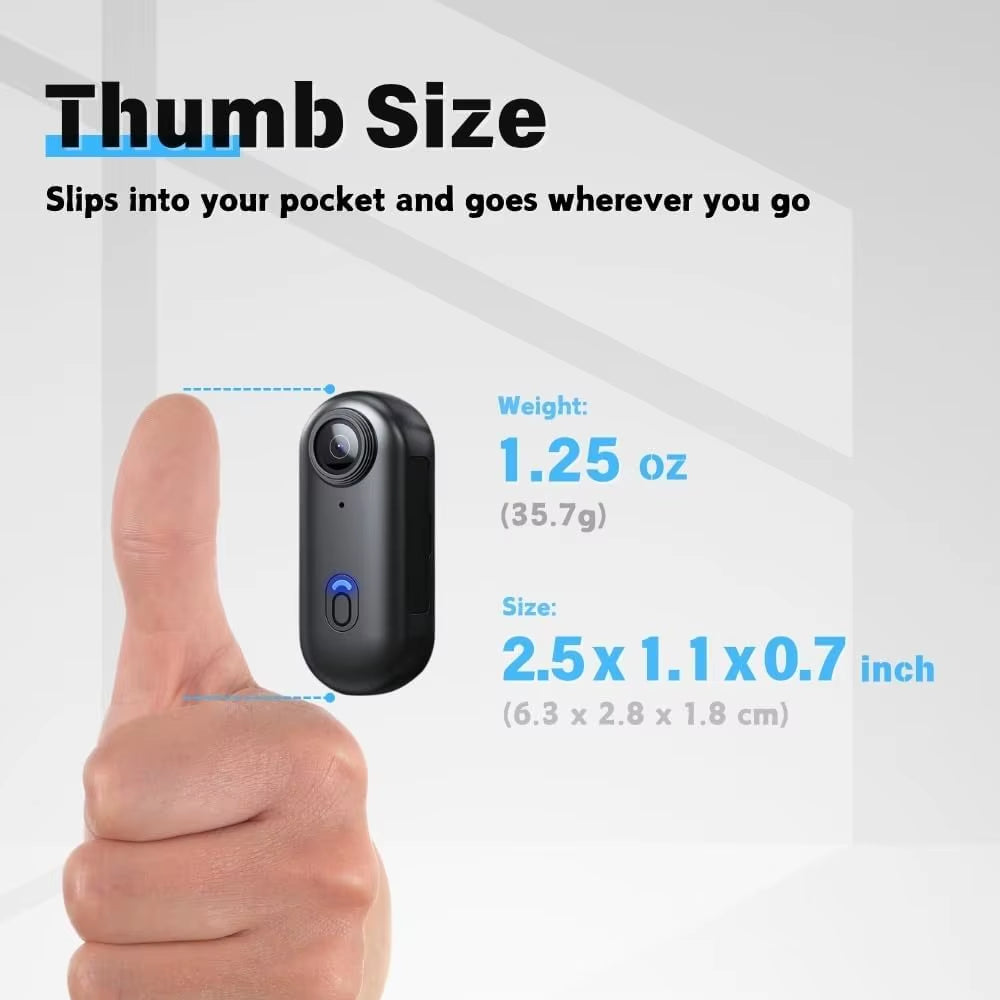 4K HD Mini Vlog Camera with Wifi Wireless Portable Action Body Cam for Sports Travel Photography Pocket Sized Video Recorder