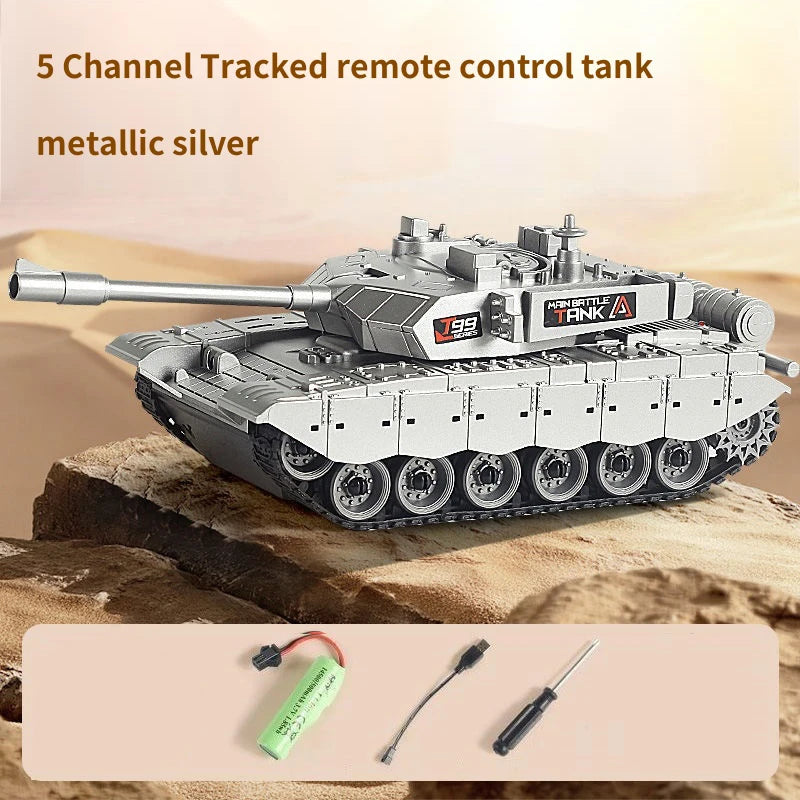 2.4G Remote Control Tracked Tank with Lights 5 11CH Remote Control Armored Vehicle Model Kids Toys Multiplayer Competition Game