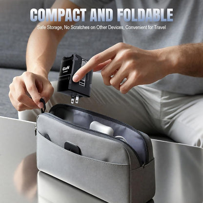 2 in 1 Gan Charger 120W, New Scalable Retractable 120W Fast Charger Module, All in 1 Foldable Charging Adapter Wall Plug with Type-C Cables for Phone, Tablet, Laptops(White)
