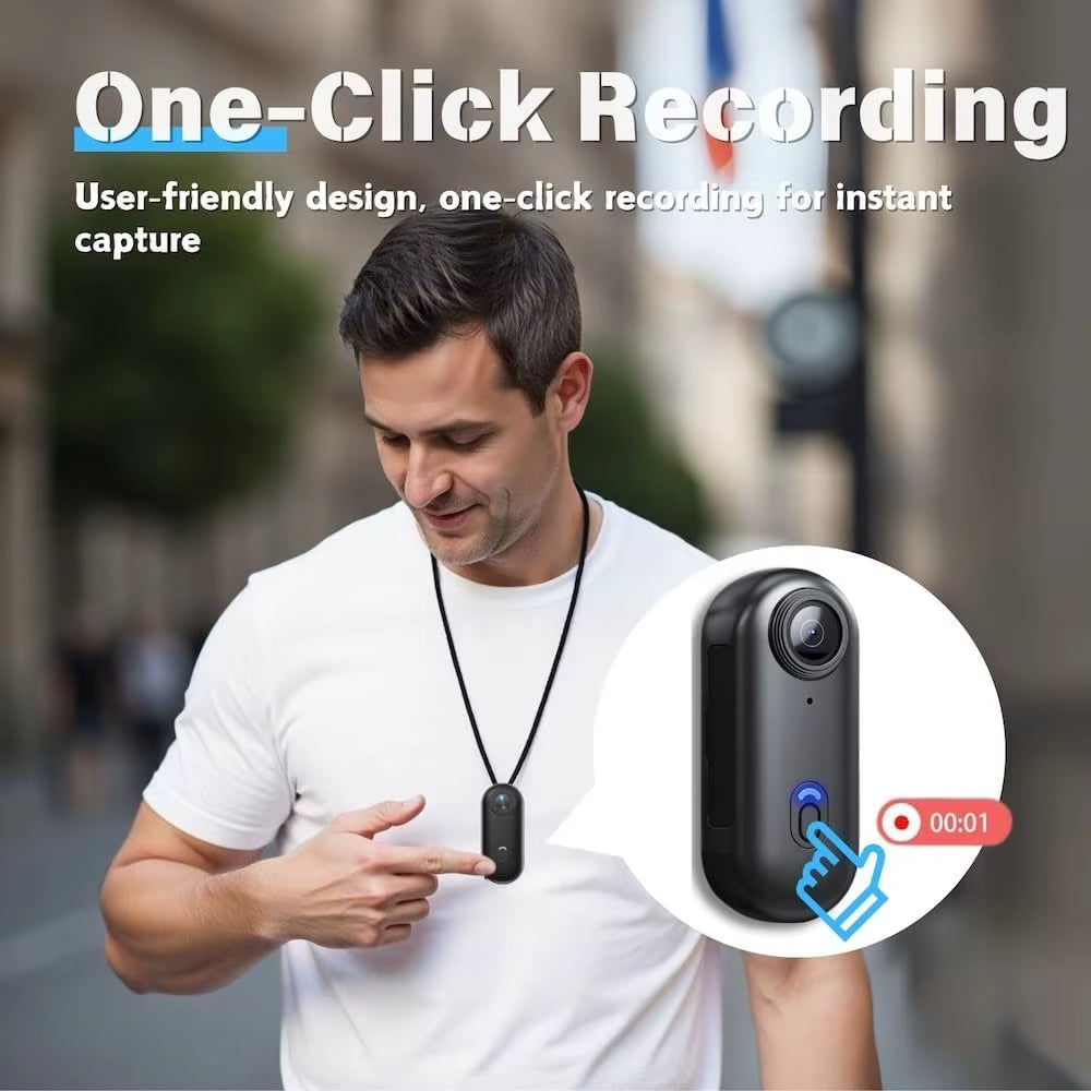 4K HD Mini Vlog Camera with Wifi Wireless Portable Action Body Cam for Sports Travel Photography Pocket Sized Video Recorder