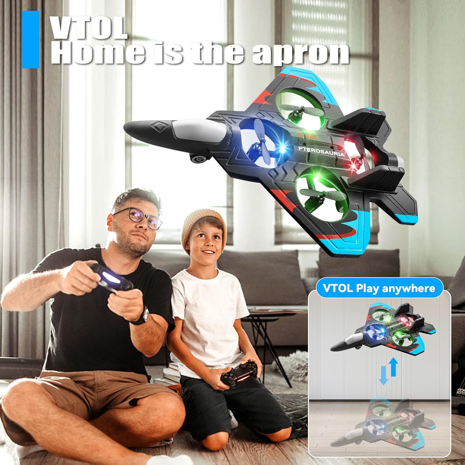V32 Foam Remote Control Airplanes RC Planes for Kids Adults 8-16, RC Airplane Fighter Jet with Light, 360° Flip Fighter Jet Toys, Stunt Roll, Airplane Toy Gifts for Kids Boys