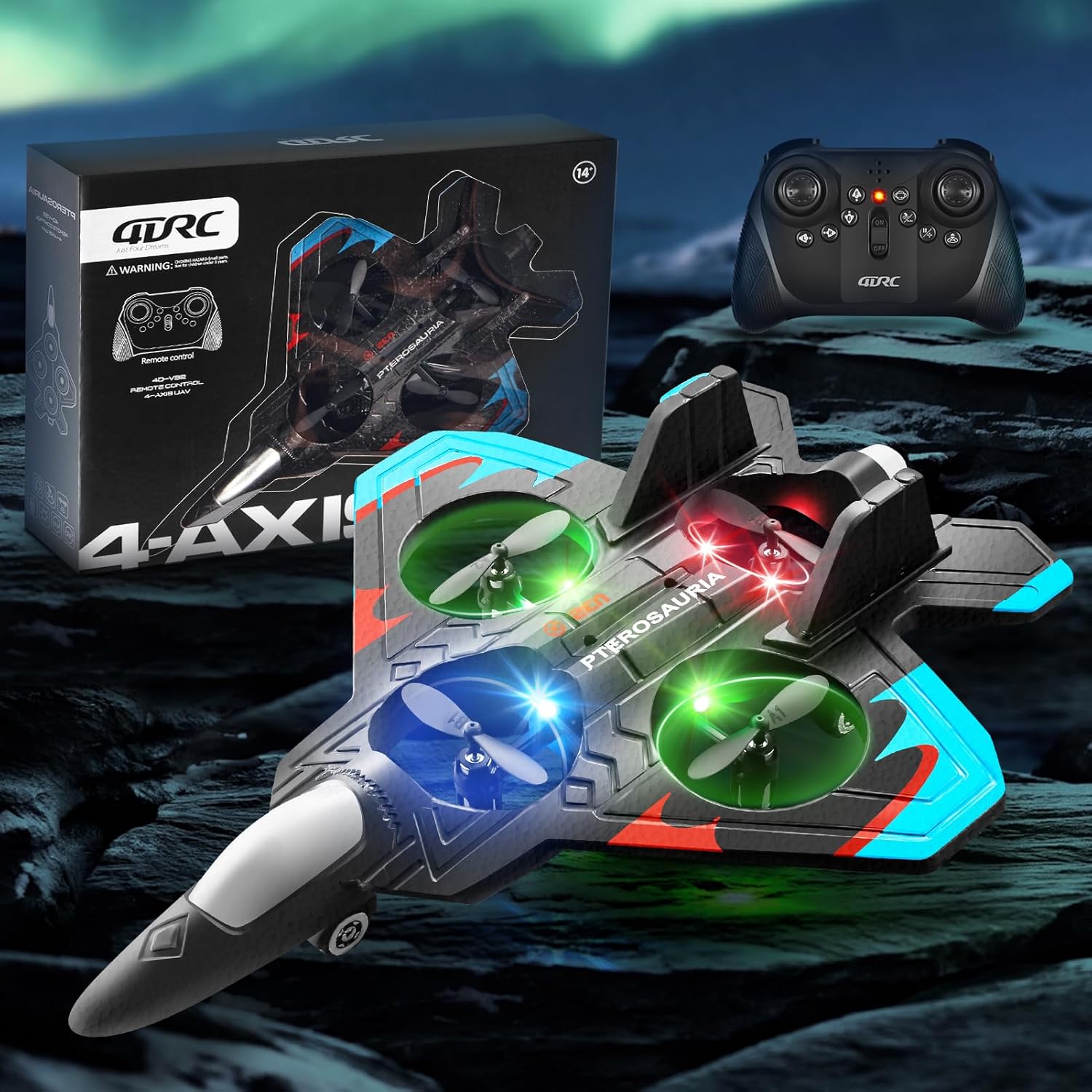 V32 Foam Remote Control Airplanes RC Planes for Kids Adults 8-16, RC Airplane Fighter Jet with Light, 360° Flip Fighter Jet Toys, Stunt Roll, Airplane Toy Gifts for Kids Boys