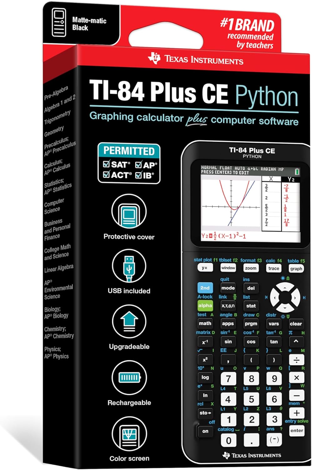 TI-84 plus CE Color Graphing Calculator, Black