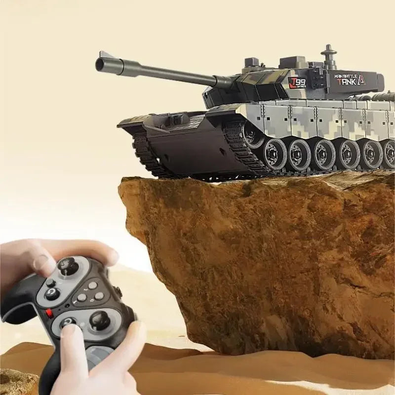 2.4G Remote Control Tracked Tank with Lights 5 11CH Remote Control Armored Vehicle Model Kids Toys Multiplayer Competition Game