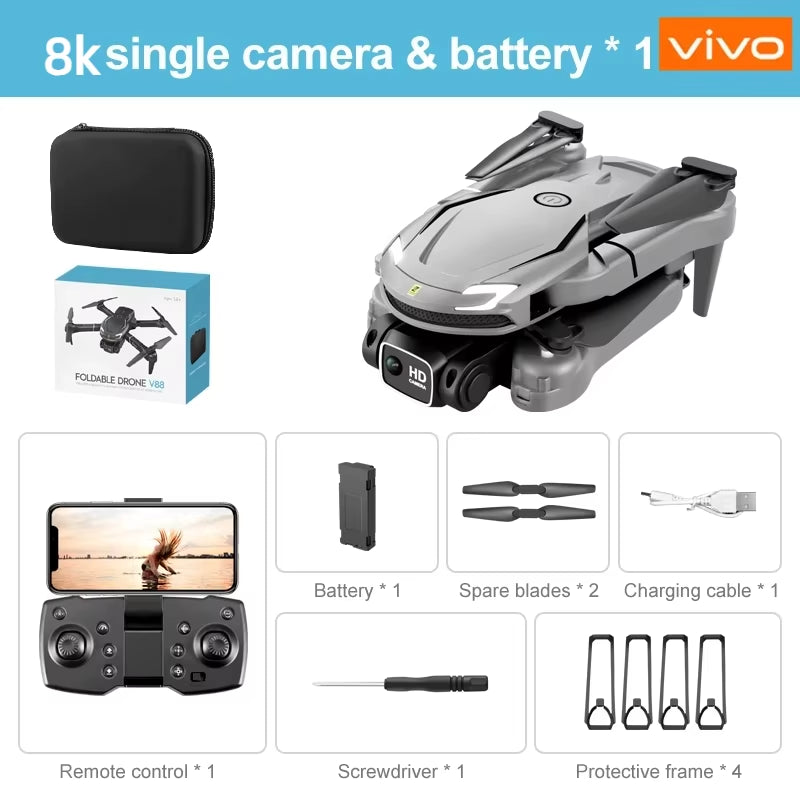 V88 Drone 8KHD 5G Professional HD Dual Camera Aerial Photography Remote Control Aircraft Quadcopter Toy UAV for XIAOMI