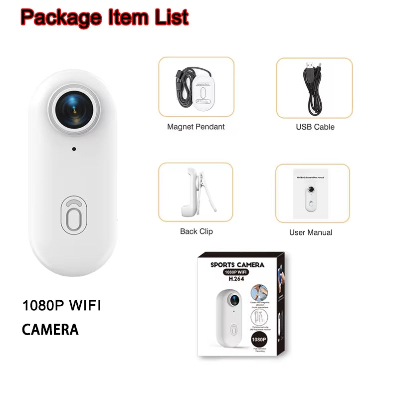 4K HD Mini Vlog Camera with Wifi Wireless Portable Action Body Cam for Sports Travel Photography Pocket Sized Video Recorder