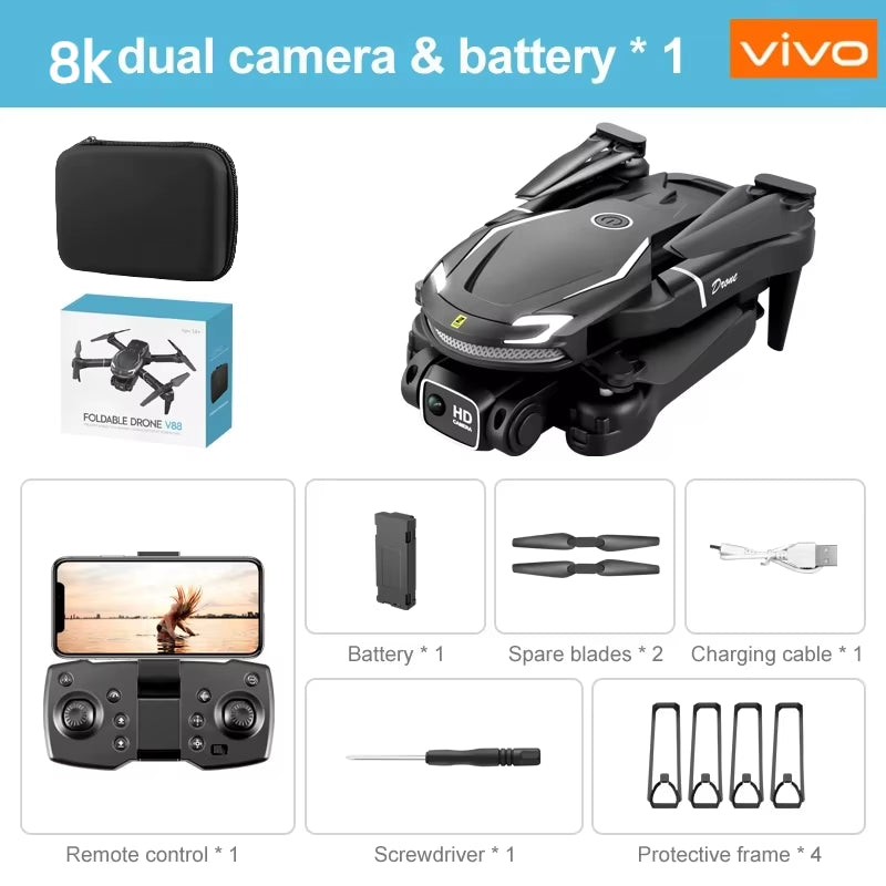 V88 Drone 8KHD 5G Professional HD Dual Camera Aerial Photography Remote Control Aircraft Quadcopter Toy UAV for XIAOMI