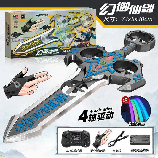 RC New Product Phantom Sword Remote Control Drone Gesture Sensing Aircraft Light Flying Sword Children'S Toy Plane