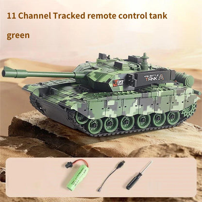 2.4G Remote Control Tracked Tank with Lights 5 11CH Remote Control Armored Vehicle Model Kids Toys Multiplayer Competition Game
