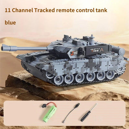 2.4G Remote Control Tracked Tank with Lights 5 11CH Remote Control Armored Vehicle Model Kids Toys Multiplayer Competition Game