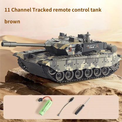 2.4G Remote Control Tracked Tank with Lights 5 11CH Remote Control Armored Vehicle Model Kids Toys Multiplayer Competition Game